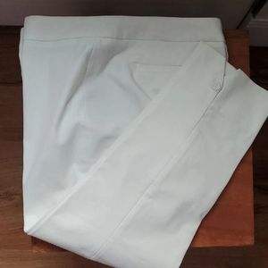 Ecru Cropped Pants, Women's White Size 12